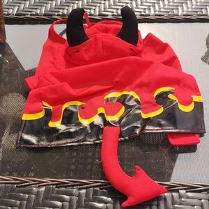 Halloween Dog Costume Red Devil Adjustable Size M FUN See Measurements